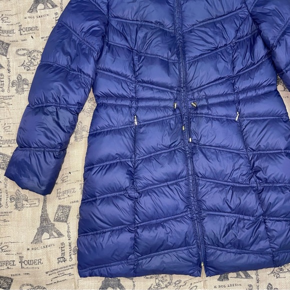 Ellen Tracy NWOT! Navy Down Hooded  Water Resist Lined Drawcord Puffer Coat - Picture 3 of 16